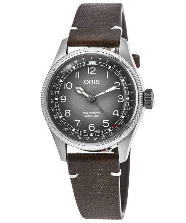 Oris Big Crown x Cervo Volante Lederarmband graues Zifferblatt Automatik 01 754 7779 4063-Set Herrenuhr