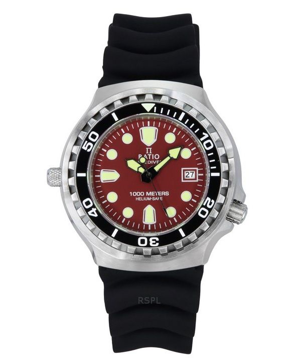 Ratio FreeDiver Version 02 Helium Safe 1000M Saphirquarz Rotes Zifferblatt 1038EF102V-RED-V02 Herrenuhr