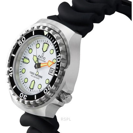 Ratio FreeDiver Version 02 Helium Safe 1000M Saphirquarz weißes Zifferblatt 1038EF102V-WHT-V02 Herrenuhr