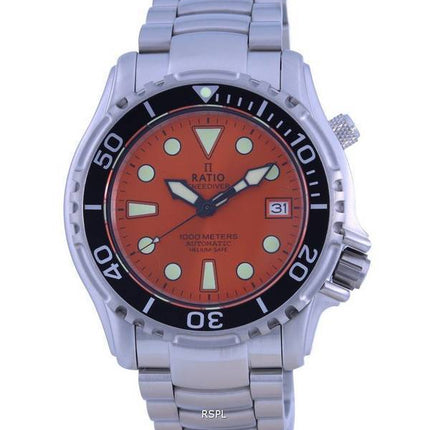 Ratio FreeDiver Helium Safe 1000M Orange Zifferblatt Edelstahl Automatik 1066KE26-33VA-ORG Herrenuhr