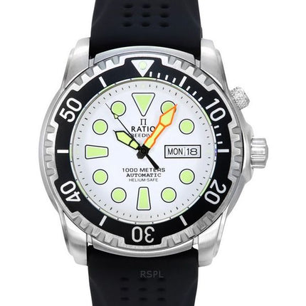 Ratio FreeDiver Version 02 Helium Safe 1000M Saphir Automatik weißes Zifferblatt 1068HA90-34VA-WHT-V02 Herrenuhr