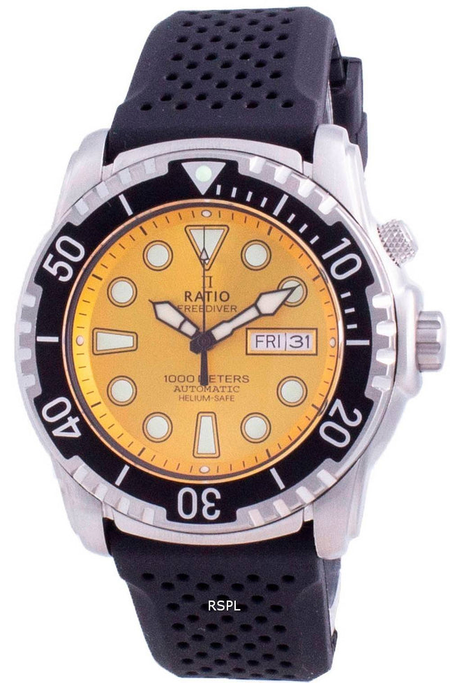 Verhältnis 2. Generation Free Diver Helium-Safe Automatik 1068HA90-34VA-YLW-V02 1000M Herrenuhr