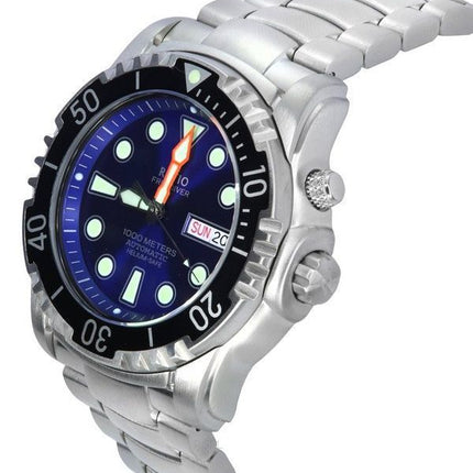 Verhältnis Free Diver Helium-Safe 1000M Saphir Automatik 1068HA96-34VA-BLU Herrenuhr