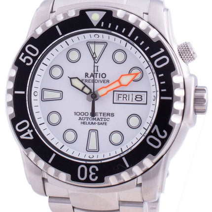 Verhältnis Free Diver Helium-Safe 1000M Saphir Automatik 1068HA96-34VA-WHT Herrenuhr