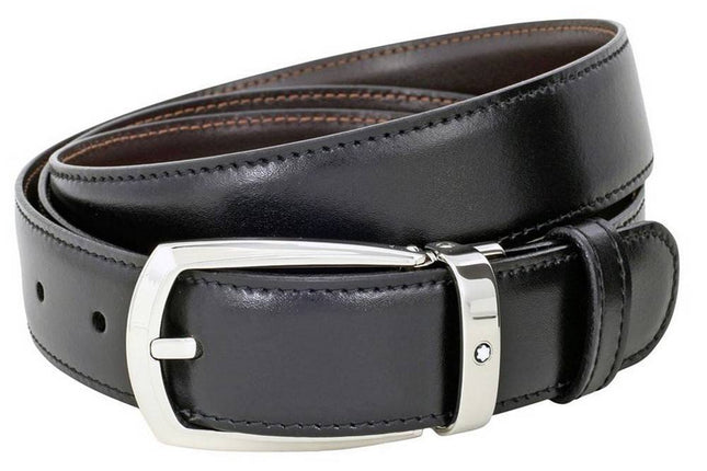 Montblanc 112960 Herren Wendegürtel aus schwarzem / braunem Leder