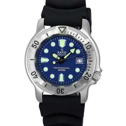 Ratio FreeDiver Professional Saphirblaues Zifferblatt Quarz 22AD202-BLU 200M Herrenuhr