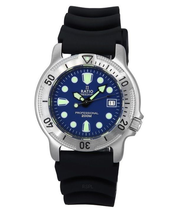 Ratio FreeDiver Professional Saphirblaues Zifferblatt Quarz 22AD202-BLU 200M Herrenuhr