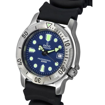 Ratio FreeDiver Professional Saphirblaues Zifferblatt Quarz 22AD202-BLU 200M Herrenuhr