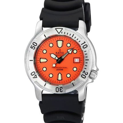 Ratio FreeDiver Professional Saphir-Orange-Zifferblatt Quarz 22AD202-ORG 200M Herrenuhr