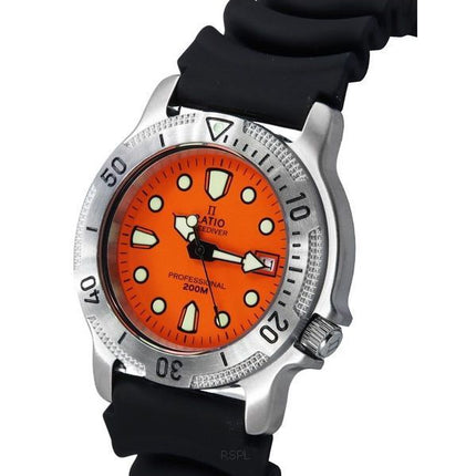 Ratio FreeDiver Professional Saphir-Orange-Zifferblatt Quarz 22AD202-ORG 200M Herrenuhr