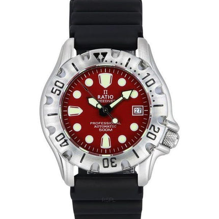 Ratio FreeDiver Professional 500M Saphirglas mit rotem Zifferblatt, automatische 32BJ202A-RED Herrenuhr