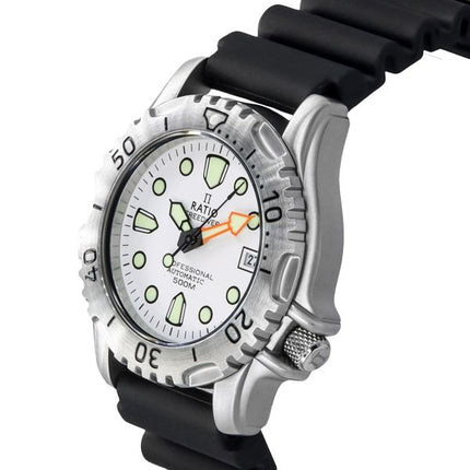 Ratio FreeDiver Professional 500M SaphirweiÃŸes Zifferblatt Automatik 32GS202A-WHT Herrenuhr