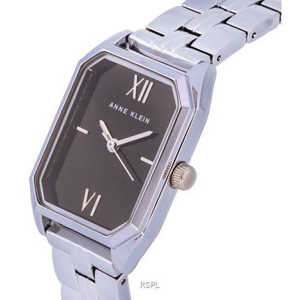 Anne Klein Edelstahl schwarzes Zifferblatt Quarz 3775BKSV Damenuhr