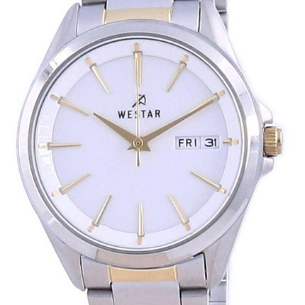 Westar White Dial Two Tone Edelstahl Quarz 40212 CBN 101 Damenuhr