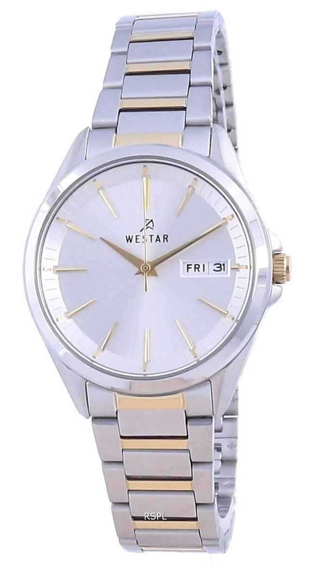 Westar Silver Dial Two Tone Edelstahl Quarz 40212 CBN 107 Damenuhr