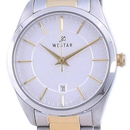 Westar Silver Dial Two Tone Edelstahl Quarz 40213 CBN 107 Damenuhr