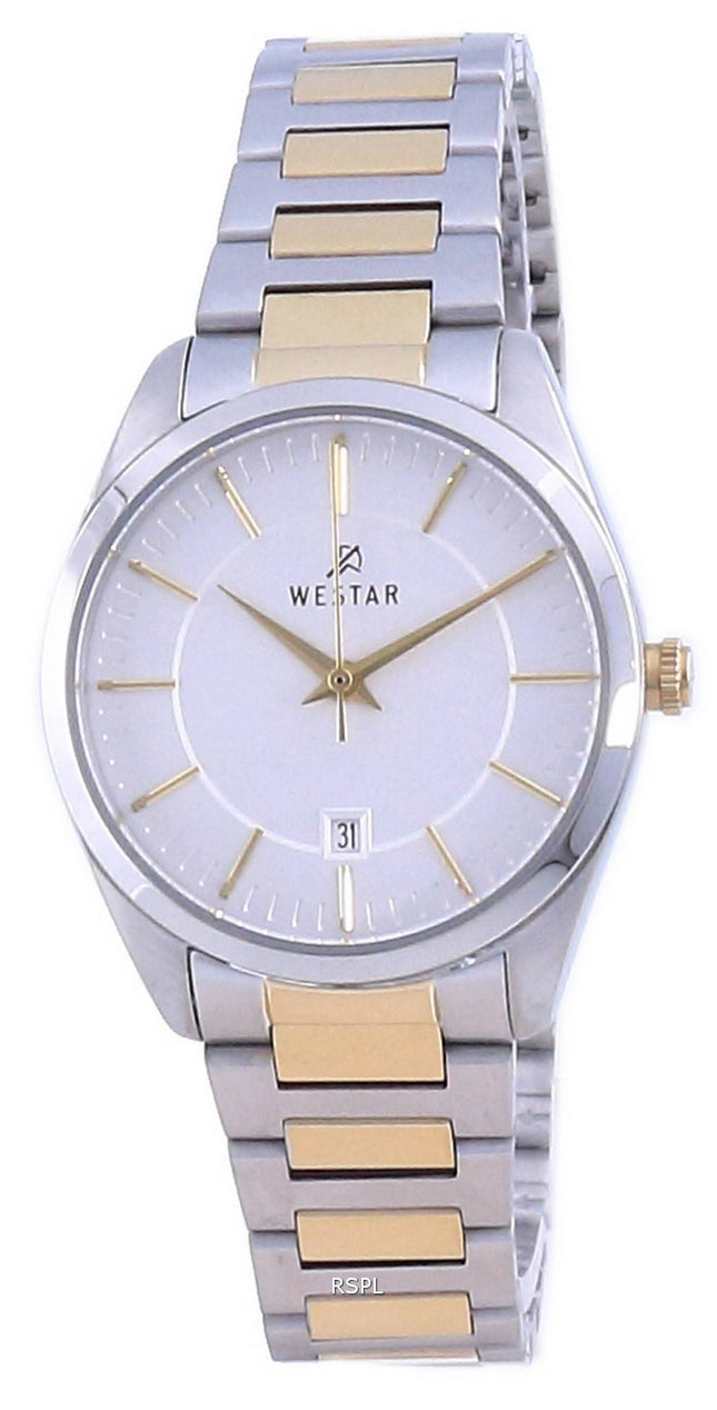 Westar Silver Dial Two Tone Edelstahl Quarz 40213 CBN 107 Damenuhr