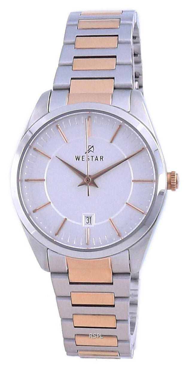 Westar Silver Dial Two Tone Edelstahl Quarz 40213 SPN 607 Damenuhr