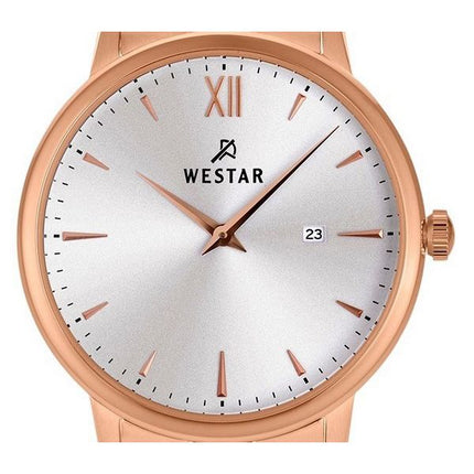 Westar Profile Roségoldfarbener Edelstahl mit silbernem Zifferblatt und Quarz 40215PPN607 Damenuhr