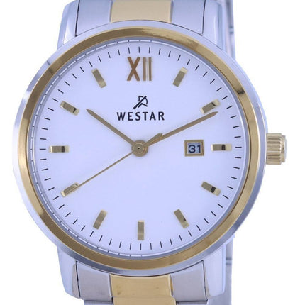 Westar White Dial Two Tone Edelstahl Quarz 40245 CBN 101 Damenuhr