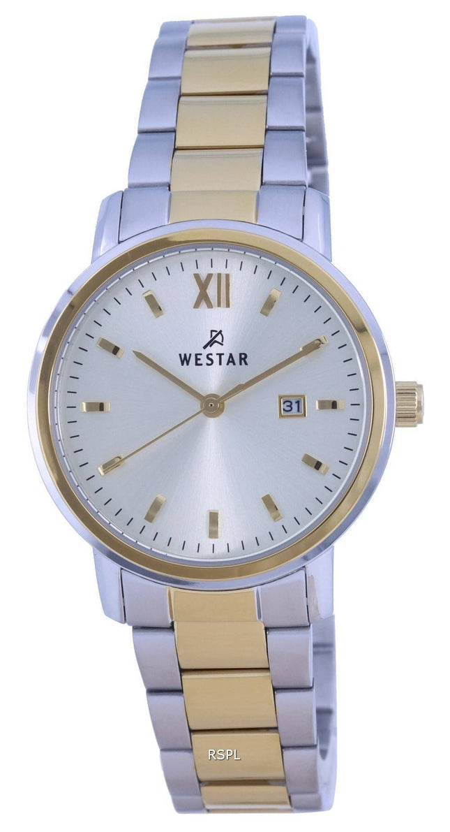 Westar Silver Dial Two Tone Edelstahl Quarz 40245 CBN 102 Damenuhr