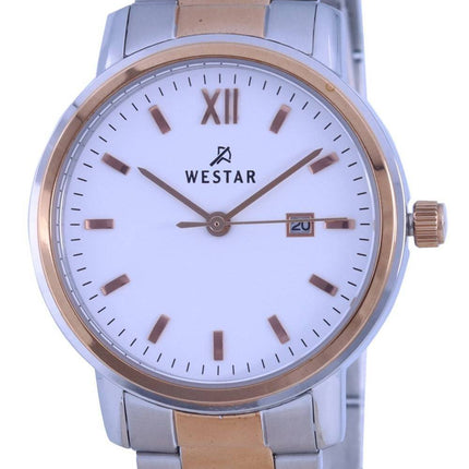 Westar White Dial Two Tone Edelstahl Quarz 40245 SPN 601 Damenuhr