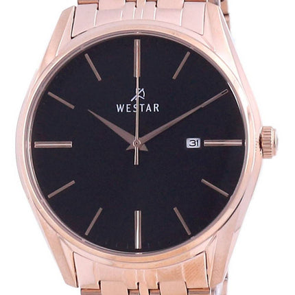 Westar Schwarzes Zifferblatt RosÃ©goldfarbener Edelstahl Quarz 50210 PPN 603 Herrenuhr