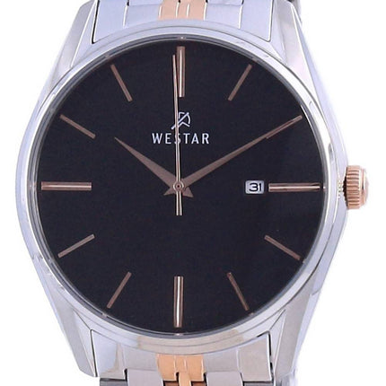 Westar Black Dial Two Tone Edelstahl Quarz 50210 SPN 603 Herrenuhr