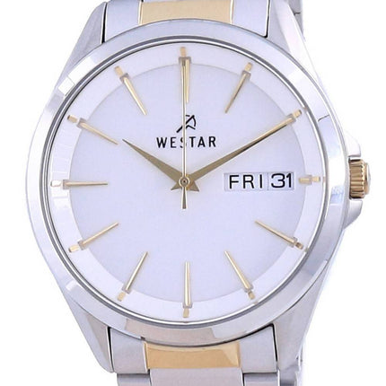 Westar White Dial Two Tone Edelstahl Quarz 50212 CBN 101 Herrenuhr