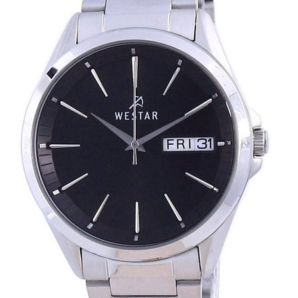 Westar Schwarzes Zifferblatt Edelstahl Quarz 50212 STN 103 Herrenuhr