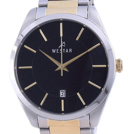 Westar Black Dial Two Tone Edelstahl Quarz 50213 CBN 103 Herrenuhr