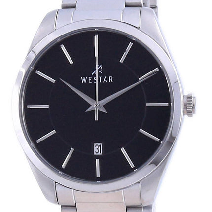 Westar Schwarzes Zifferblatt Edelstahl Quarz 50213 STN 103 Herrenuhr