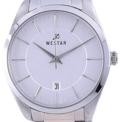 Westar Silver Dial Edelstahl Quarz 50213 STN 107 Herrenuhr