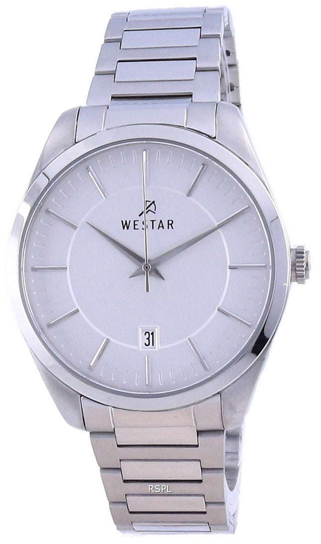 Westar Silver Dial Edelstahl Quarz 50213 STN 107 Herrenuhr