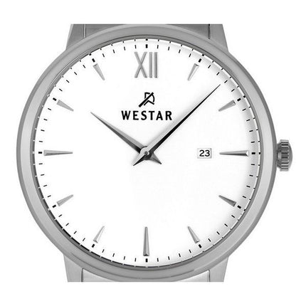 Westar Profile Edelstahl weißes Zifferblatt Quarz 50215STN101 Herrenuhr