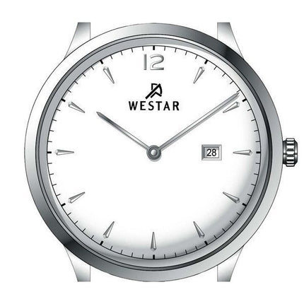 Westar Profile Lederarmband, weißes Zifferblatt, Quarz 50217STN101 Herrenuhr