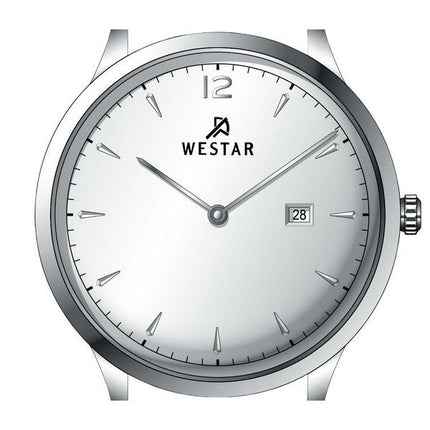 Westar Profile Lederarmband, silbernes Zifferblatt, Quarz 50217STN107 Herrenuhr