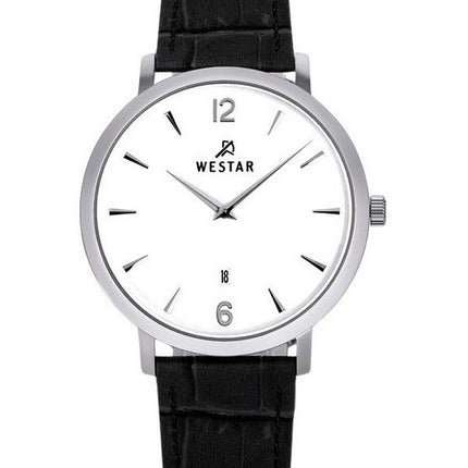 Westar Profile Lederarmband, weißes Zifferblatt, Quarz 50219STN101 Herrenuhr