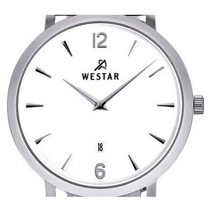 Westar Profile Lederarmband, weißes Zifferblatt, Quarz 50219STN101 Herrenuhr