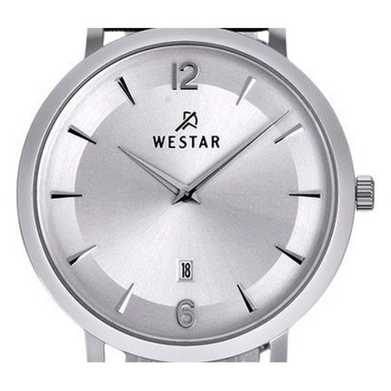 Westar Profile Lederarmband, silbernes Zifferblatt, Quarz 50219STN107 Herrenuhr