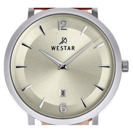 Westar Profile Lederarmband, helles Champagner-Zifferblatt, Quarz 50219STN122 Herrenuhr