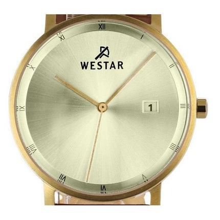 Westar Profile Lederarmband, helles Champagner-Zifferblatt, Quarz 50221GPN122 Herrenuhr