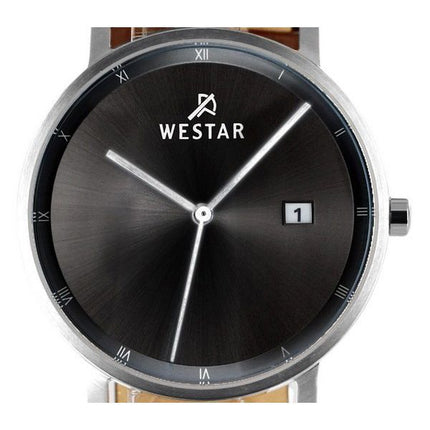 Westar Profile Lederarmband, schwarzes Zifferblatt, Quarz 50221STN103 Herrenuhr