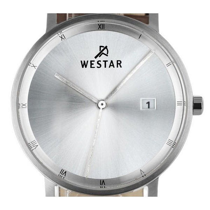 Westar Profile Lederarmband Silber Zifferblatt Quarz 50221STN107 Herrenuhr