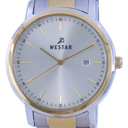 Westar Silver Dial Two Tone Edelstahl Quarz 50243 CBN 102 Herrenuhr