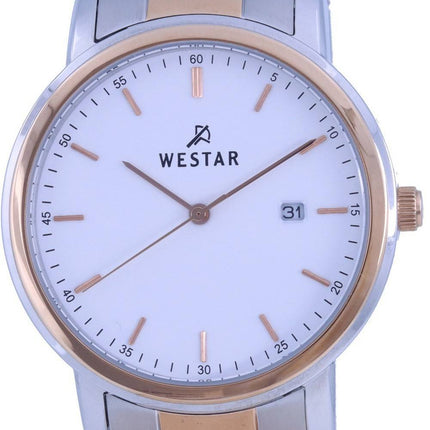 Westar White Dial Two Tone Edelstahl Quarz 50243 SPN 601 Herrenuhr