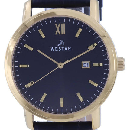 Westar Schwarzes Zifferblatt Goldfarbener Edelstahl Quarz 50244 GPN 103 Herrenuhr