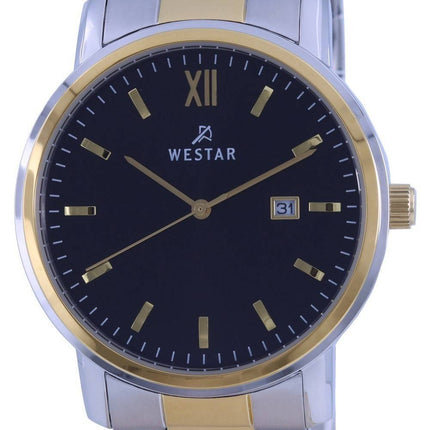 Westar Black Two Tone Edelstahl Quarz 50245 CBN 103 Herrenuhr