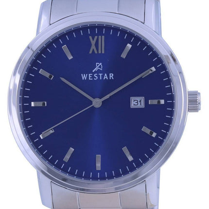 Westar blaues Zifferblatt Edelstahl Quarz 50245 STN 104 Herrenuhr