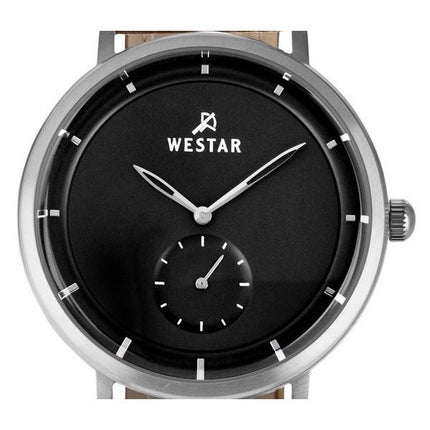 Westar Profile Lederarmband, schwarzes Zifferblatt, Quarz 50246STN123 Herrenuhr